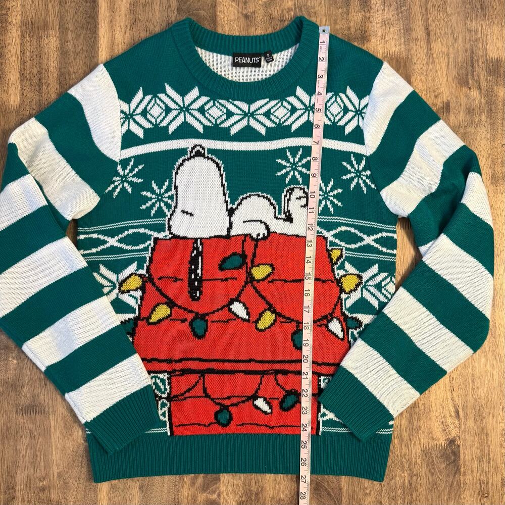 Snoopy Ugly Christmas Sweater Dog House Peanuts Holiday Lights Unisex Small - Picture 5 of 8